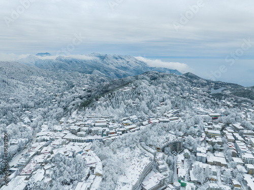 Winter snow scene in Lushan/Mountain Lu National Park Scenic Area, Jiujiang, Jiangxi, China photo