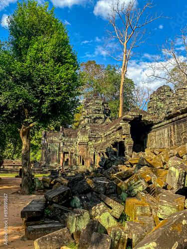 Ta Prohm, a mysterious temple of the Khmer civilization, located on the territory of Angkor in Cambodia photo