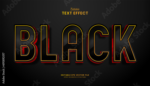 decorative elegant black editable text effect vector design