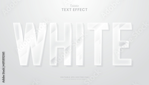 decorative elegant clear white editable text effect vector design