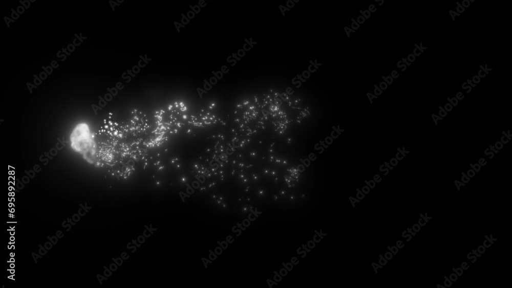 Silver dust particles fly in slow motion on black background Silver dust particles fly in slow motion on black background