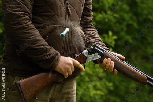 hunters practice shooting with a shotgun