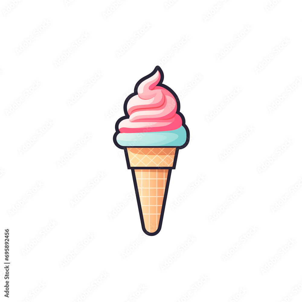 a logo for an ice cream brand, simple, transparent background. PNG