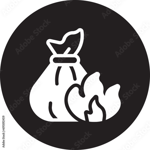 incineration glyph icon