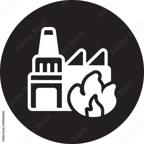 incineration glyph icon