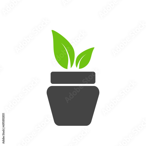 Plants in pots isolated on white background. Vector illustration