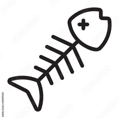 fish bone line icon