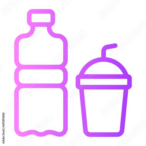 waste plastic gradient icon