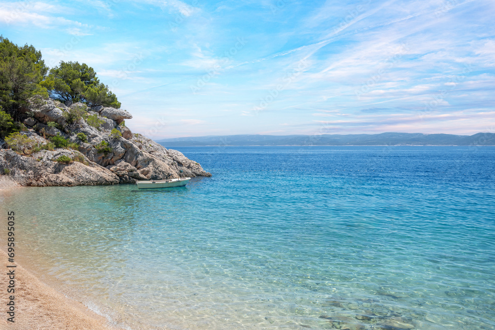 Magnificent beach in Brela on Makarska Riviera. Croatia.