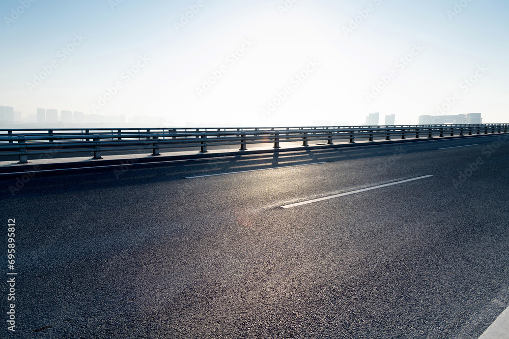 Modern bridge pavement of city