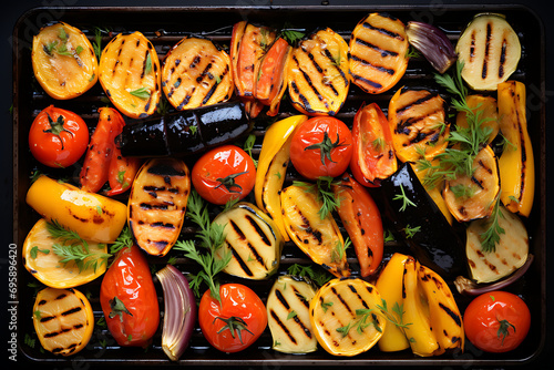 grilled vegetables top view.  © Marina Shvedak