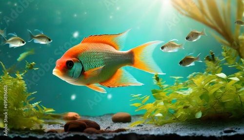 fish in aquarium hd 8k wallpaper stock photographic image