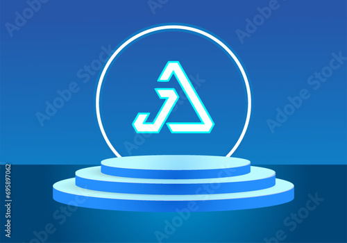 Letter JA blue logo sign. Vector logo design for business. 