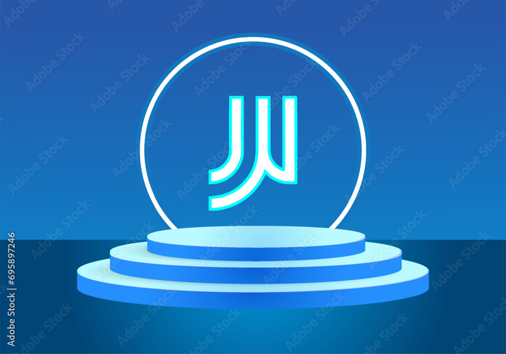 Letter JW blue logo sign. Vector logo design for business. Letter JW blue logo sign. Vector logo design for business.