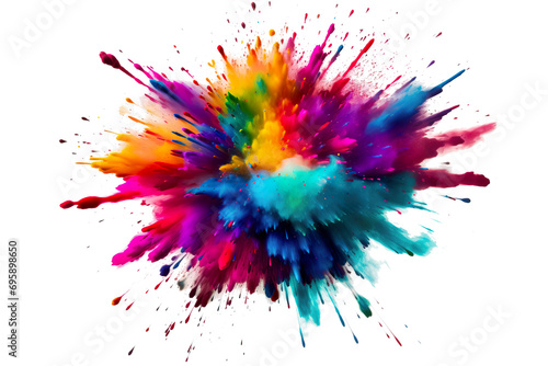 explosion of individual watercolor strokes of festive colors, reminiscent of an explosion of confetti at a holiday. isolated on white background. © Only PNG