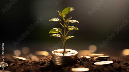 Trees that grow on coins, savings and investment growth environmental marketing future investment