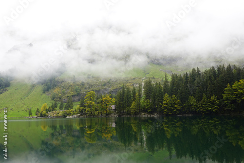 Seealpsee lake in the Appenzell Alps, Switzerland	 photo