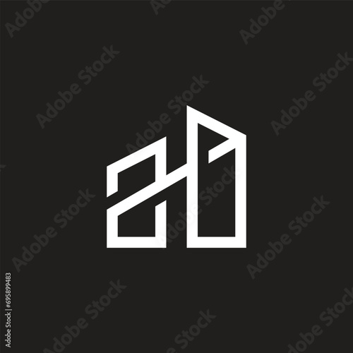 number 20 home shape simple line logo vector photo