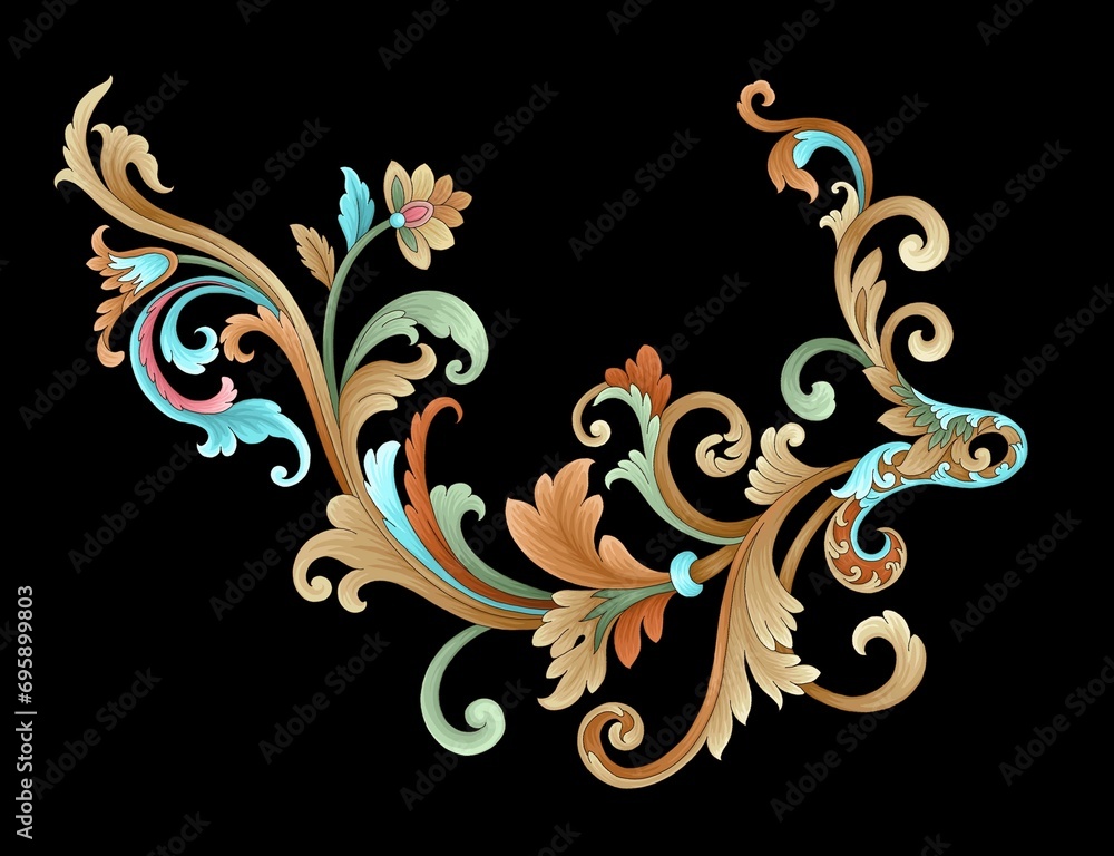 flower pattern illustration colorful 3d