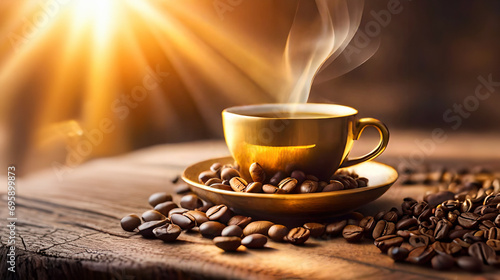 cup of coffee on romantic scenery