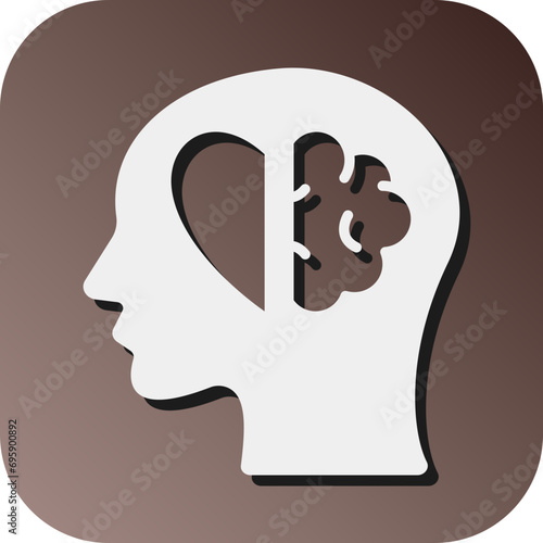Emotional Intelligence Vector Glyph Gradient Background Icon Design