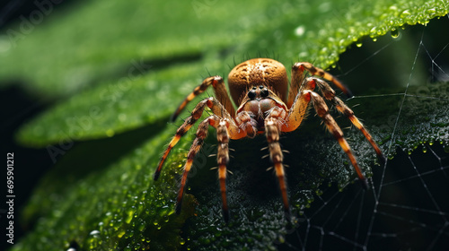spider on a web. Generative Ai