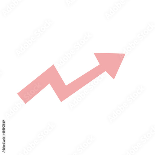 Simple hand-drawn pink arrow. シンプルな手描きのピンクの矢印。