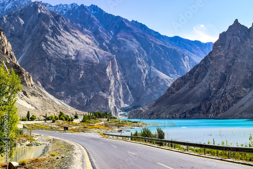 Very,Scenic,View,Of,Turquoise,Colour,Of,Attabad,Lake,With