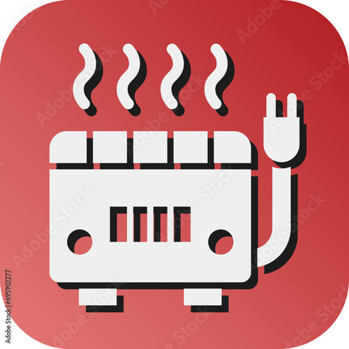 Convection Heater Vector Glyph Gradient Background Icon Design