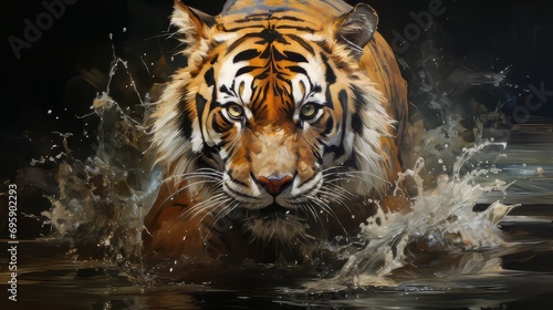 tiger in water © oleksii