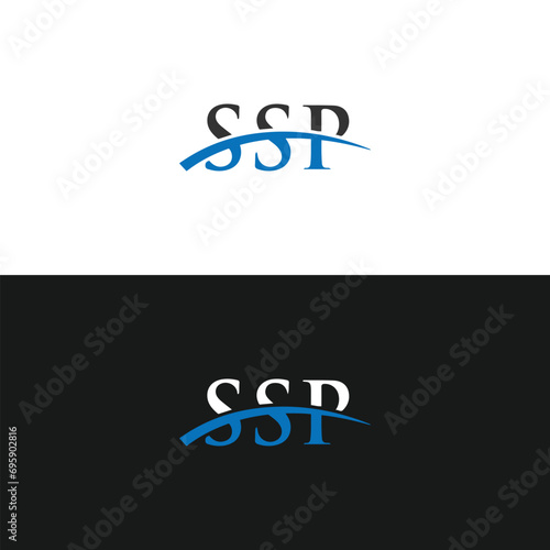 SSP logo. S S P design. White SSP letter. SSP, S S P letter logo design. Initial S S P letter linked circle uppercase monogram logo SSP letter logo vector design.