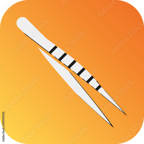 Tweezers Vector Glyph Gradient Background Icon Design