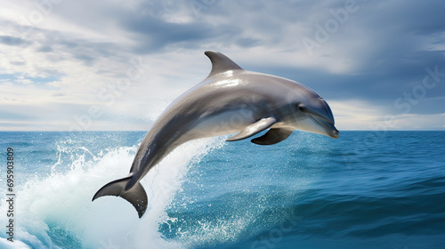 dolphin jumping out of water. Generative Ai