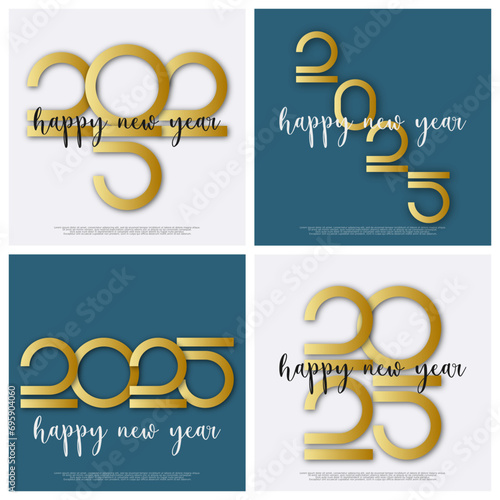 Happy new year - best wishes 2025 with colorful truncated number. Perfect vector for poster, banner, greeting and new year 2025 celebration.