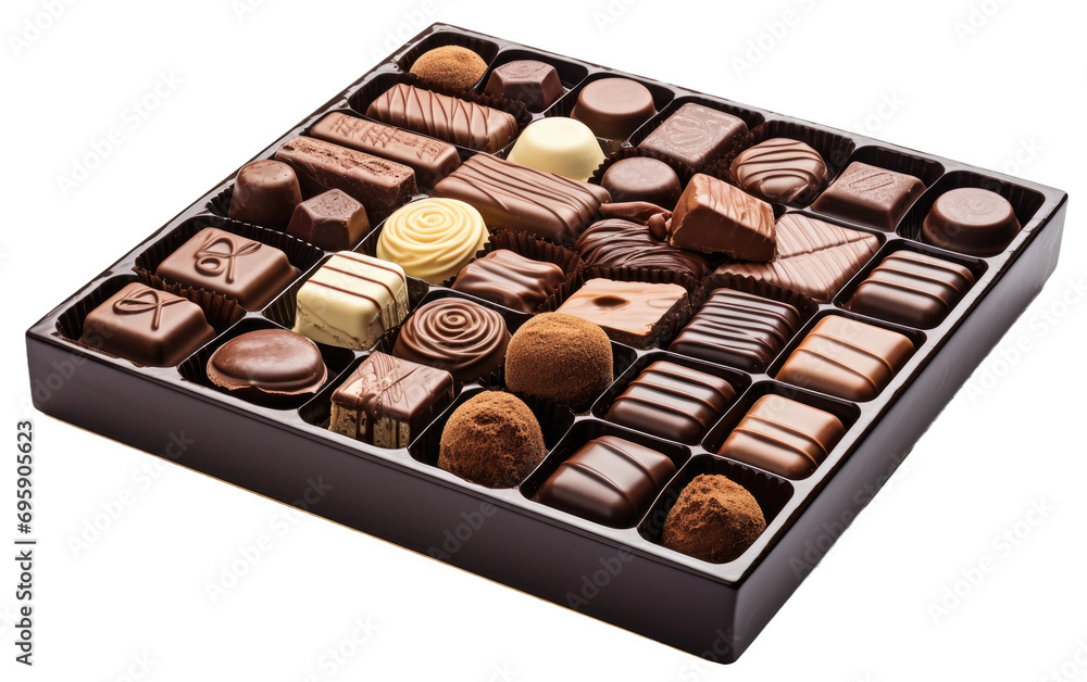 Individual Confections of Chocolate Box Sweets on a White or Clear Surface PNG Transparent Background Individual Confections of Chocolate Box Sweets on a White or Clear Surface PNG Transparent Background