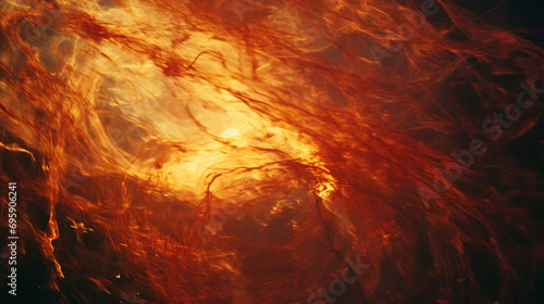 Abstract depiction of a fire whirl, a rare and intense whirlwind spawned by fire, creating a fiery dance.