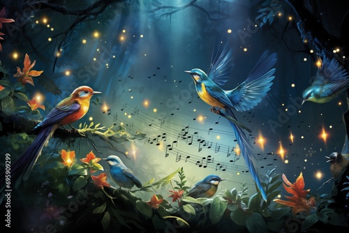 the avian birds symphony illustration