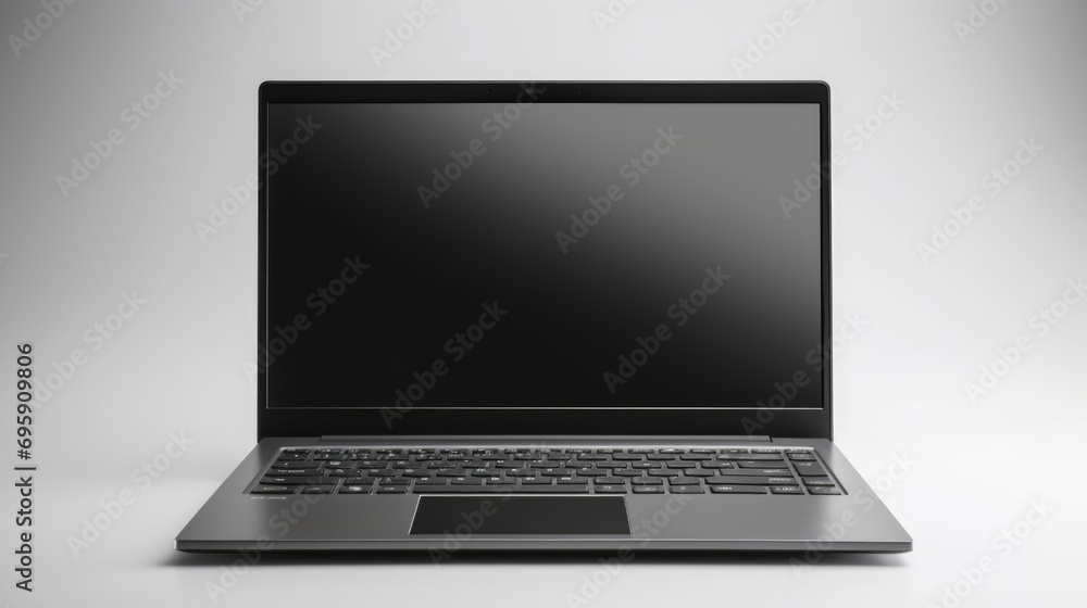 A laptop computer sitting on top of a table. Laptop screen mockup, copy-space. A laptop computer sitting on top of a table. Laptop screen mockup, copy-space.