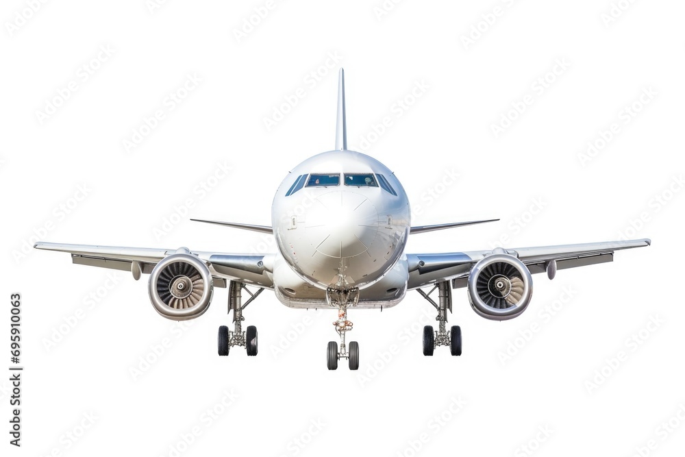 White airplane isolated on white background White airplane isolated on white background
