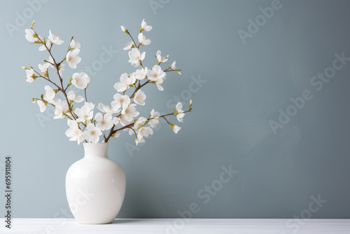 Beautiful white flower in vase spring wallpaper