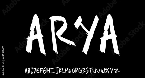 paint brush vector font graffiti