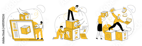 Team strategy vector illustration. Success in business is journey guided by well-defined team strategy concept Team spirit propels business towards achievement and continuous improvement