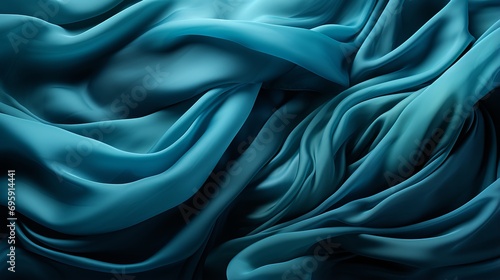 An ethereal masterpiece of swirling teal and abstract patterns, this fabric evokes a sense of serenity and artistic wonder