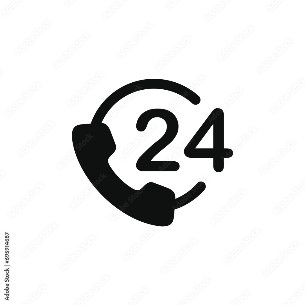 Call center 24 hours icon isolated on transparent background Call center 24 hours icon isolated on transparent background