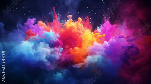 abstract colorful cloud with particle video animation, suitable for music background photo