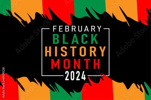 Black history month 2024 African American history celebration vector illustration design.