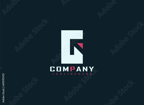 Abstract Initial Letter G Arrow Logo. Geometric Shapes Letter G with Arrow Negative Pace Style. Suitable For Technology, Business and Branding Logos. Flat Design Vector Template Elements