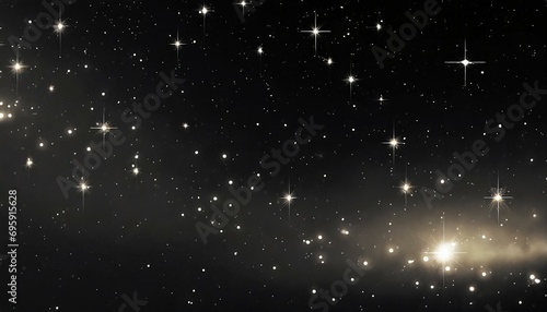 night starry skies with twinkling and blinking stars abstract dark 3d illustration with glowing stars or particles space science background of black sky in starry night in uhd 4k