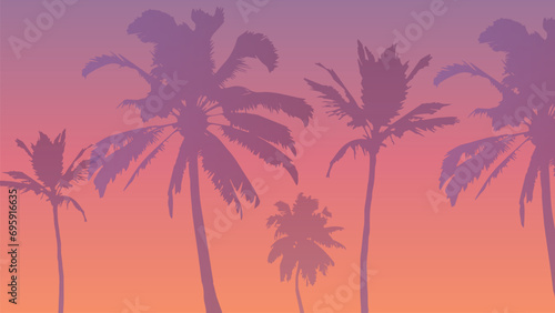 miami landscape, palms landscape, lines landscape, miami background, sunset background, palms background