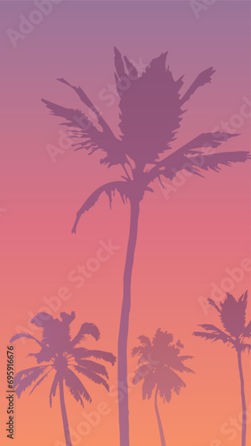 miami landscape, palms landscape, lines landscape, miami background, sunset background, palms background